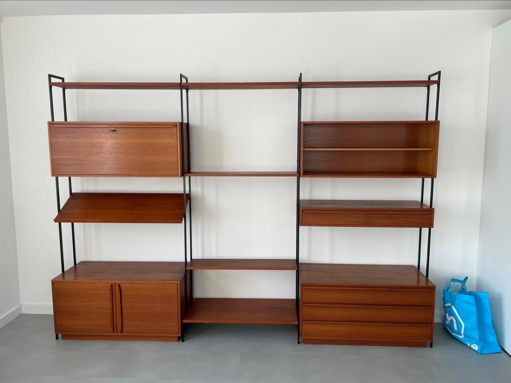 Zwitsers wandmeubel teak prachtige staat!, Ophalen, Zo goed als nieuw, Minder dan 150 cm, Minder dan 100 cm