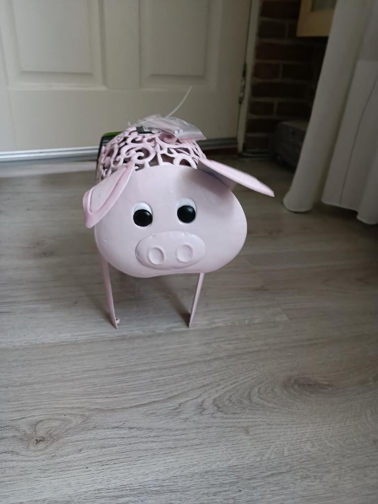 metaal tuin solar varken pig roze nieuw kan buiten, Ophalen of Verzenden, Nieuw, Metaal, Overige typen