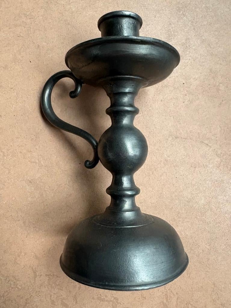 Antieke tinnen kandelaar, Foca, Ophalen of Verzenden