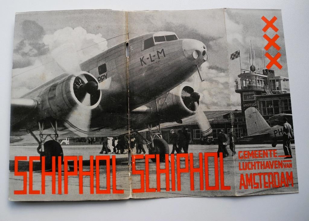 Super zeldzaam!!! Boekwerkje Schiphol uit 1936. Fré Cohen., Verzamelen, Ophalen of Verzenden, Zo goed als nieuw, Kaart, Foto of Prent