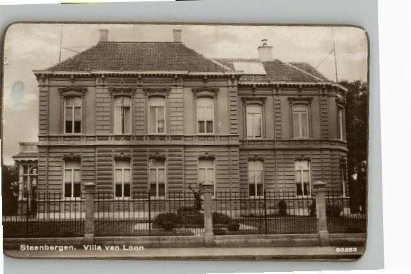 Steenbergen Villa Van Loon goudgerande kaart P.A.Vermeulen
