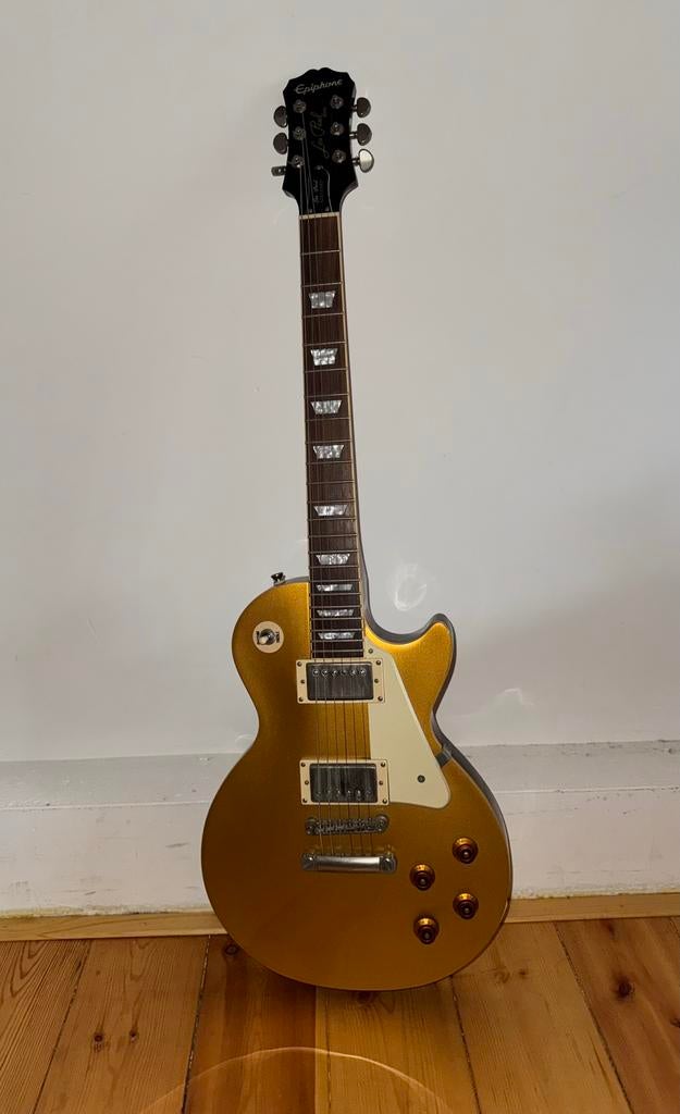 Epiphone Les Paul - standard gold top, Ophalen of Verzenden, Zo goed als nieuw, Solid body, Epiphone