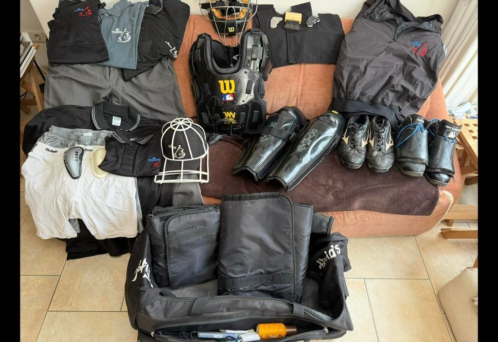 Scheisrechtersoutfit compleet voor honkbal, Ophalen, Zo goed als nieuw, Honkbal, Tas