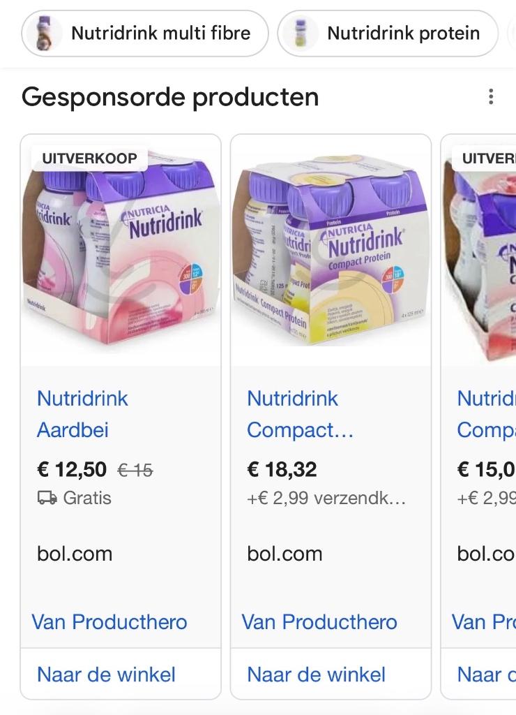 Nutridrink diverse smaken (ongeopende doos), Ophalen of Verzenden