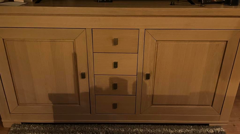 Dressoirkast licht eikenhout, Ophalen, Met deur(en), Klassiek, 150 tot 200 cm