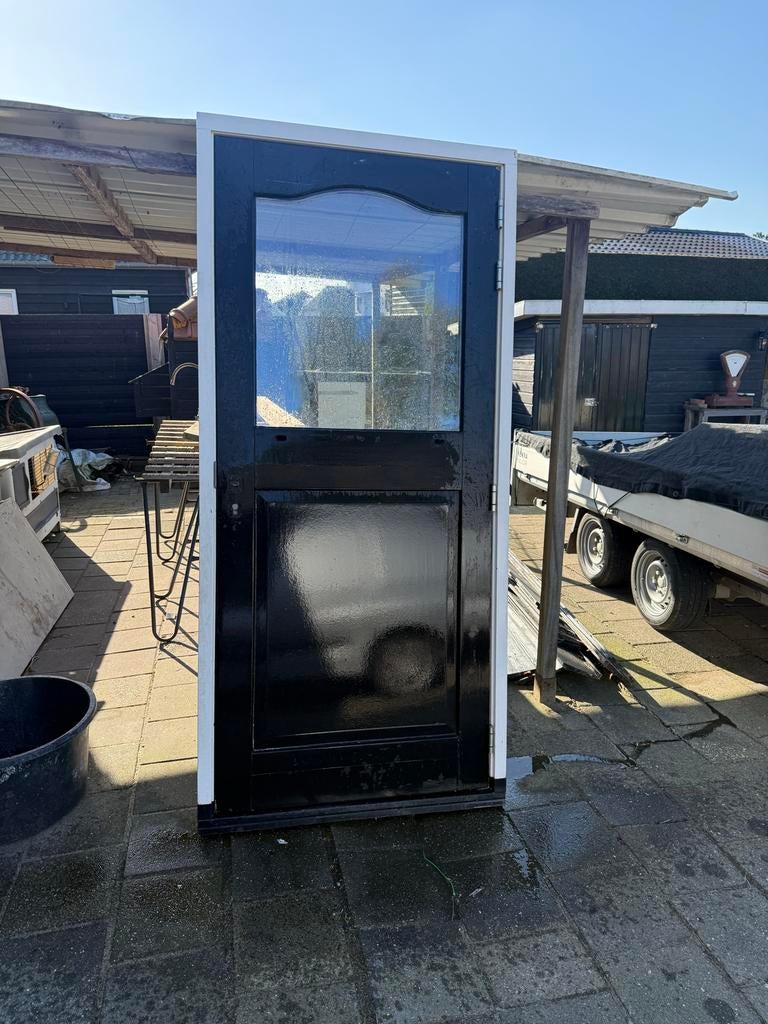 Buitendeur met kozijn, driepuntsluiting, triple glas, deurdr, Doe-het-zelf en Verbouw, Deuren en Horren, Gebruikt, 215 cm of meer