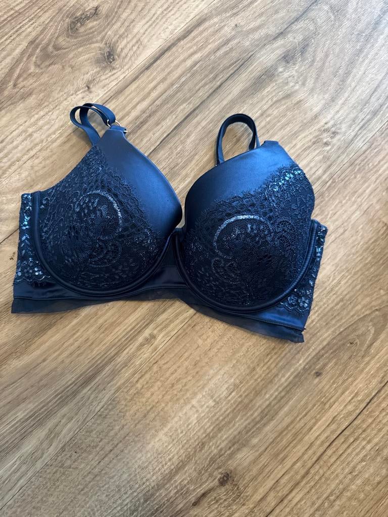 Donkerblauwe kanten BH van Noir, maat 80E, Ophalen of Verzenden, Blauw, BH