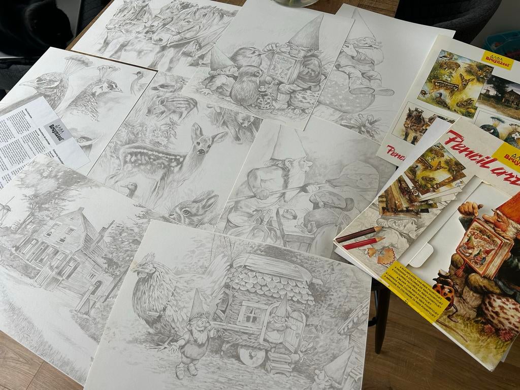 Rien Poortvliet Pencil Art: Tekeningen/kleurplaten, Ophalen of Verzenden