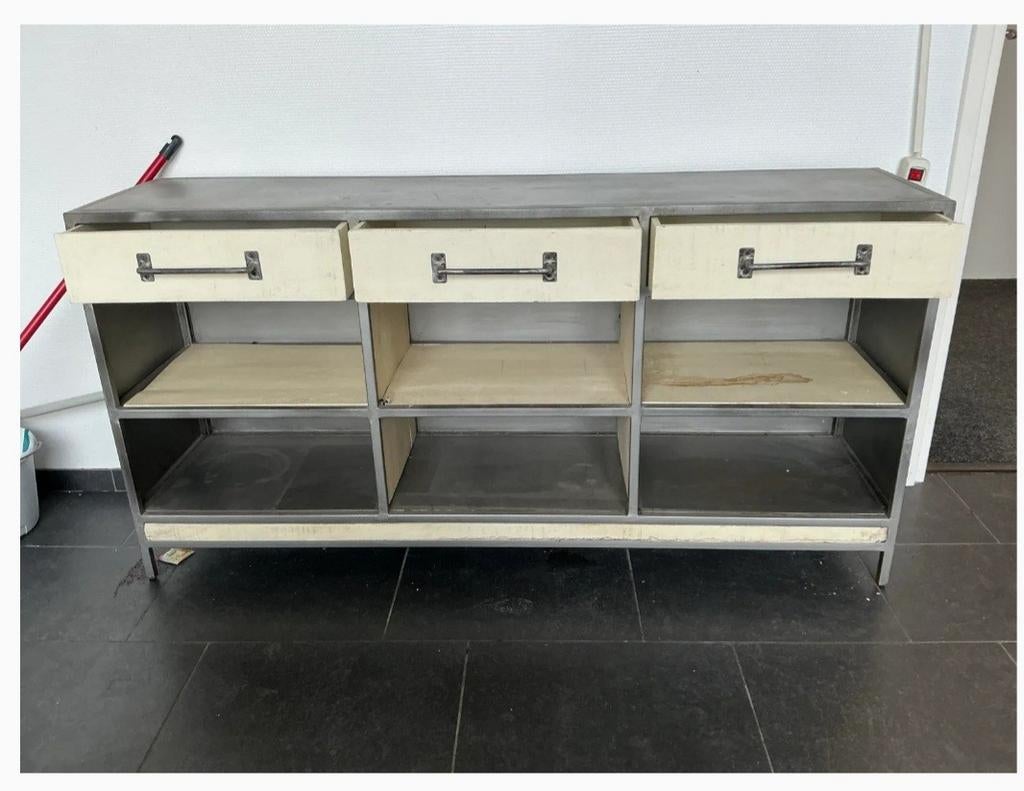 Stoere industriële dressoir kast, Ophalen, Overige materialen, Gebruikt, 150 tot 200 cm