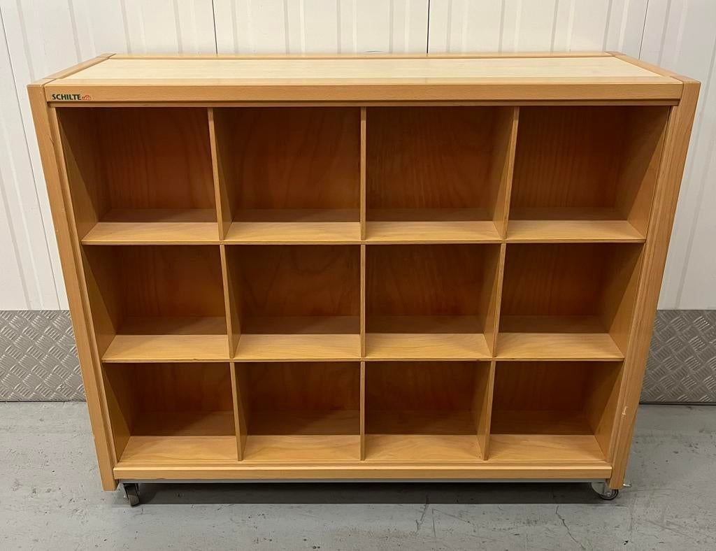 Schoolkast boekenkast schoolbibliotheek vakkenkast dubbel, Ophalen, Zo goed als nieuw, 25 tot 50 cm, 150 tot 200 cm