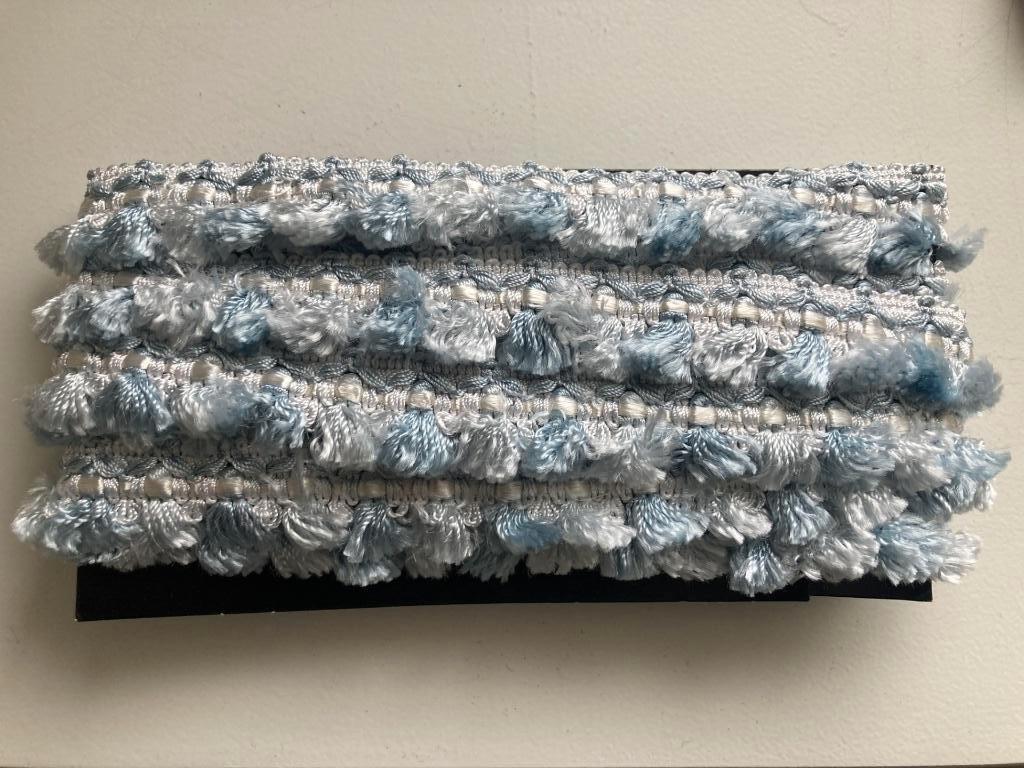 Lichtblauw met wit sierband, Hobby en Vrije tijd, Naaien en Fournituren, Ophalen of Verzenden, Nieuw, Lint, Band of Elastiek