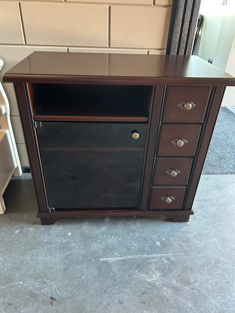 Noten houten tv meubel, Ophalen, Gebruikt, 50 tot 100 cm, Minder dan 100 cm