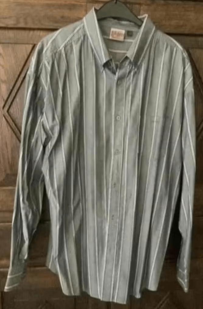 Grijs gestreept overhemd, herenhemd; XXL; AKMO UNLIMITED, Kleding | Heren, Grote Maten, Ophalen of Verzenden, Zo goed als nieuw