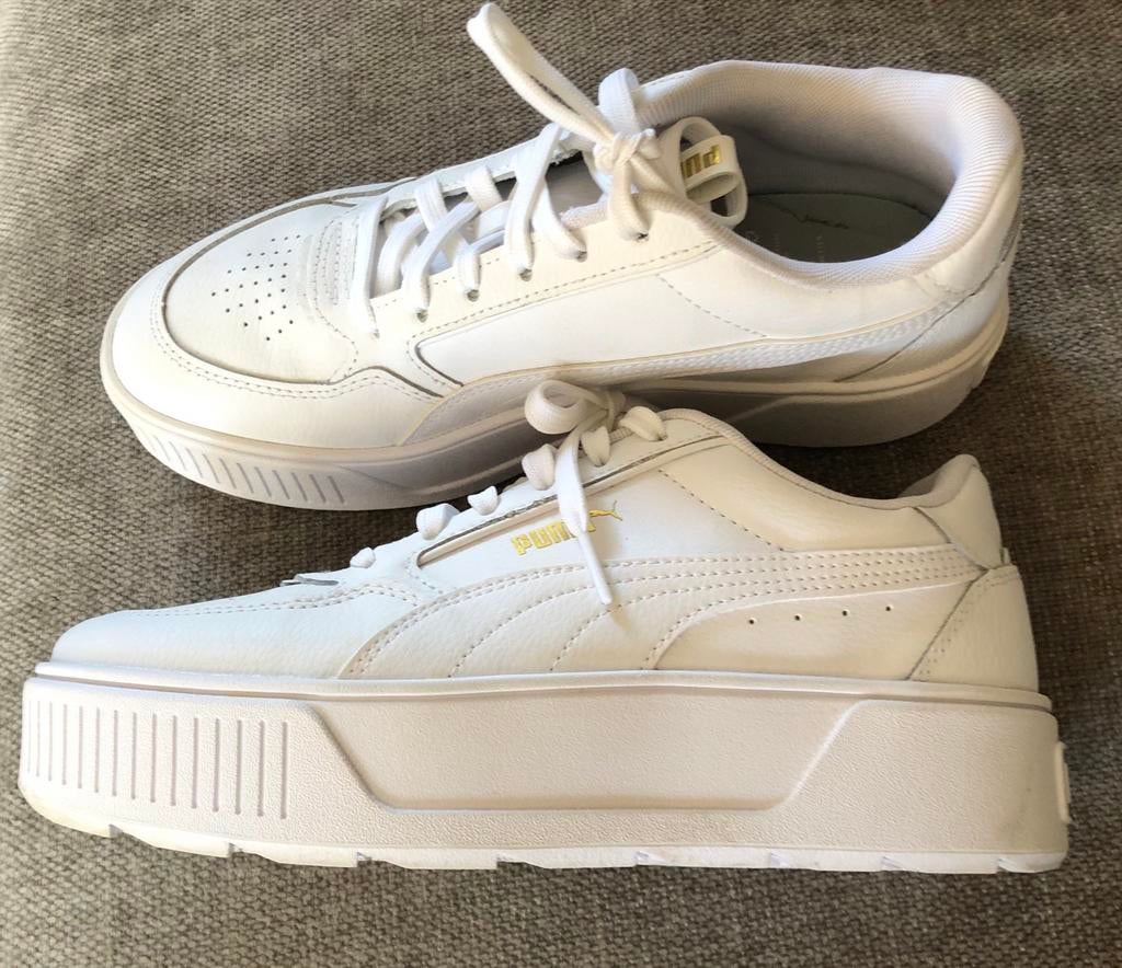 Puma plateauzool sneakers wit maat 39 (vallen als 40), Wit, Ophalen of Verzenden, Sneakers of Gympen, Zo goed als nieuw
