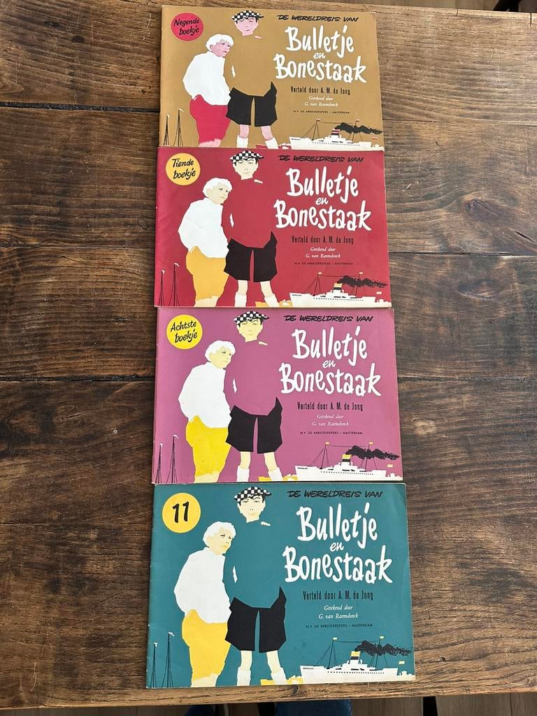 de wereldreis van Bulletje en Bonestaak A.M. de Jong, Eén stripboek, Ophalen of Verzenden, Zo goed als nieuw