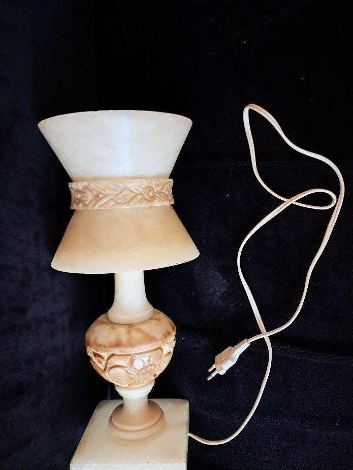 tafellamp albasten natuursteen groot model, Huis en Inrichting, Lampen | Tafellampen, Ophalen of Verzenden, Zo goed als nieuw