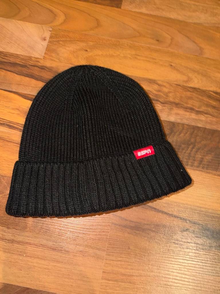 ESPN Muts - Zwart Gebreide Beanie, Ophalen of Verzenden, Zo goed als nieuw, Maat 38/40 (M), Muts