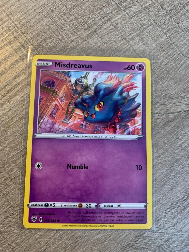 Misdreavus 058/189 Astral Radiance - Pokémon Kaart, Hobby en Vrije tijd, Verzamelkaartspellen | Pokémon, Nieuw, Losse kaart, Ophalen of Verzenden