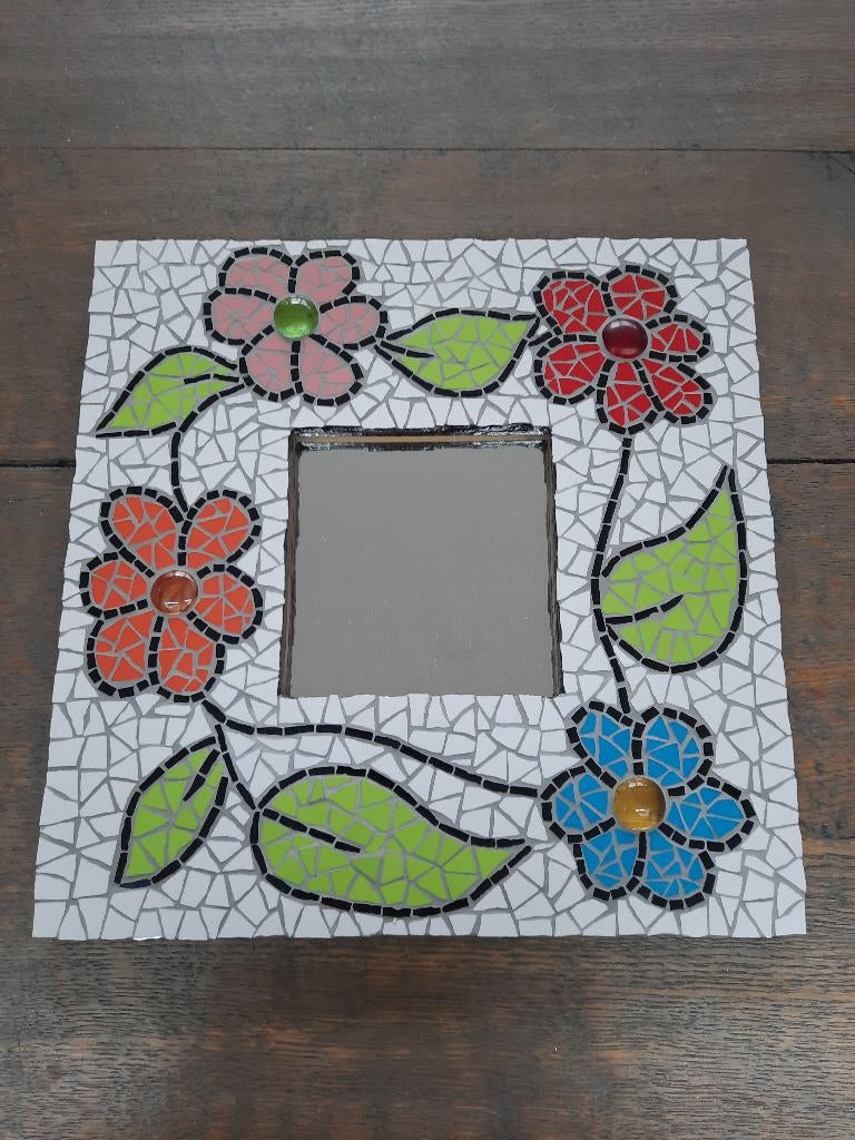 Mozaïek, spiegels met motief, met mozaïek steentjes gemaakt., Ophalen of Verzenden, Nieuw