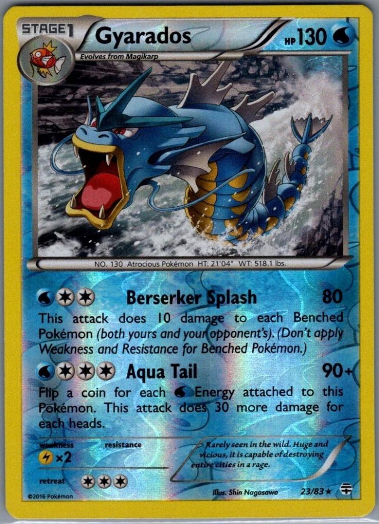 Gyarados Reverse Holo Rare XY Generations 23/83 NM pokemon, Ophalen of Verzenden, Zo goed als nieuw, Losse kaart, Foil