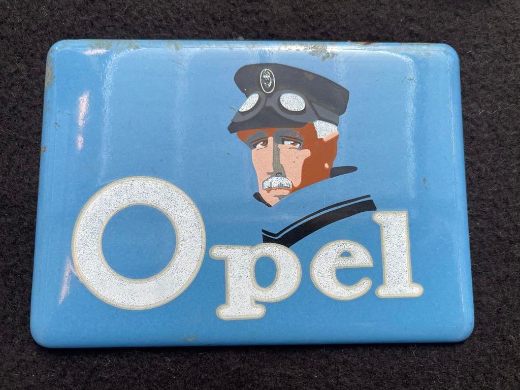 Emaille bord Opel, Ophalen of Verzenden, Gebruikt, Reclamebord