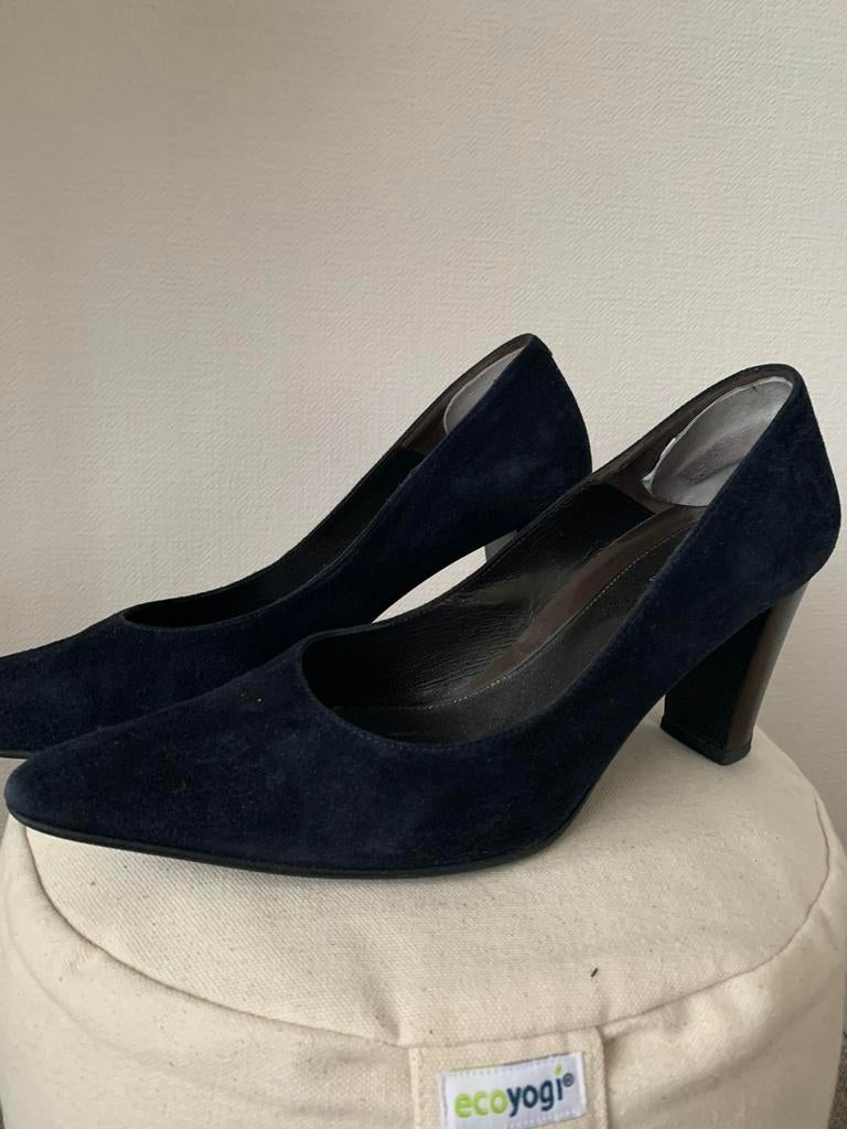 Suède pumps van Perlato Maat 39, Pumps, Blauw, Ophalen of Verzenden, Zo goed als nieuw