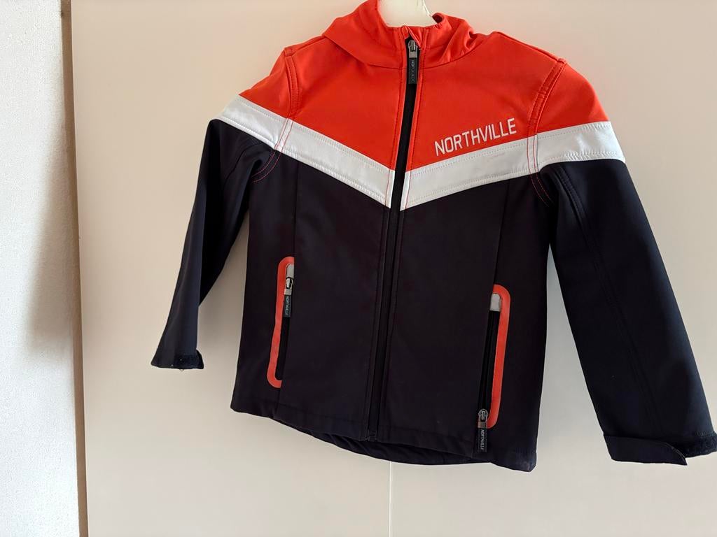 Northville Kinderjas Maat 122 - Oranje/Zwart Softshell, Ophalen of Verzenden, Gebruikt, Jongen of Meisje, Jas