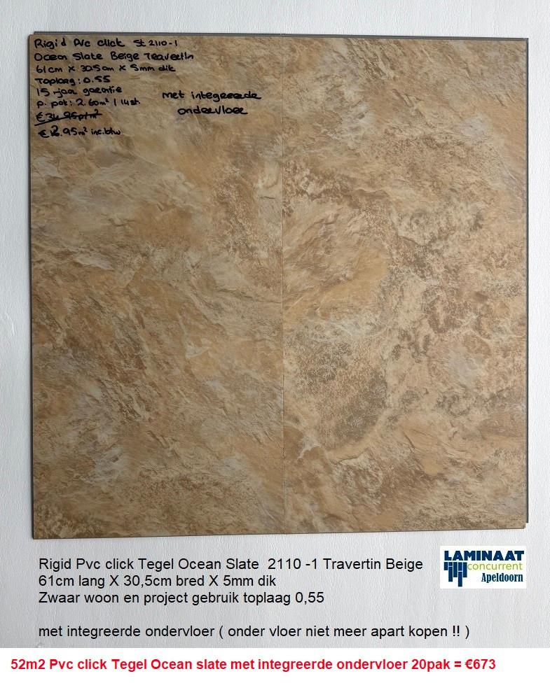 52m2 Pvc click Ocean slate met integreerde ondervloer 20pak