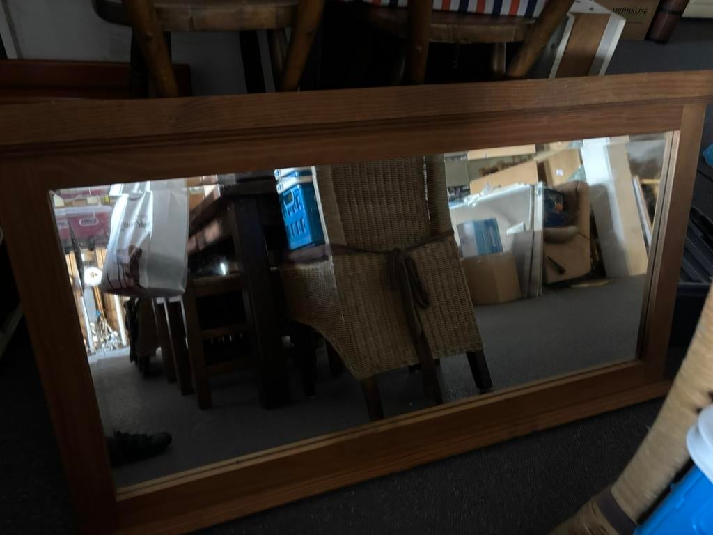 Grote spiegel, Antiek en Kunst, Antiek | Spiegels, Ophalen of Verzenden, Rechthoekig