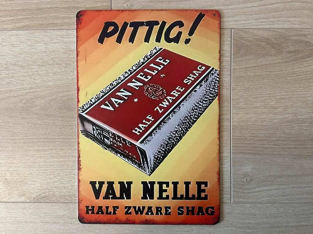 Reclamebord Van Nelle Shag Pittig 20x30, Verzamelen, Ophalen of Verzenden, Zo goed als nieuw, Reclamebord