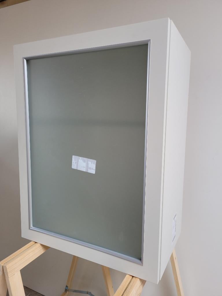 Bovenkasten (2x) 78x60cm, kiezelgrijs met matglas deur, Ophalen, Nieuw, 50 tot 100 cm, Minder dan 100 cm