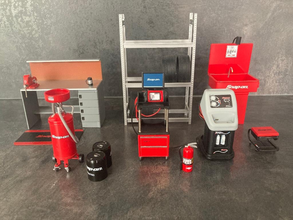 Snap On garage-set 1:18 Truescale in orginele doos MJ, Hobby en Vrije tijd, Modelauto's | 1:18, Ophalen of Verzenden, Zo goed als nieuw