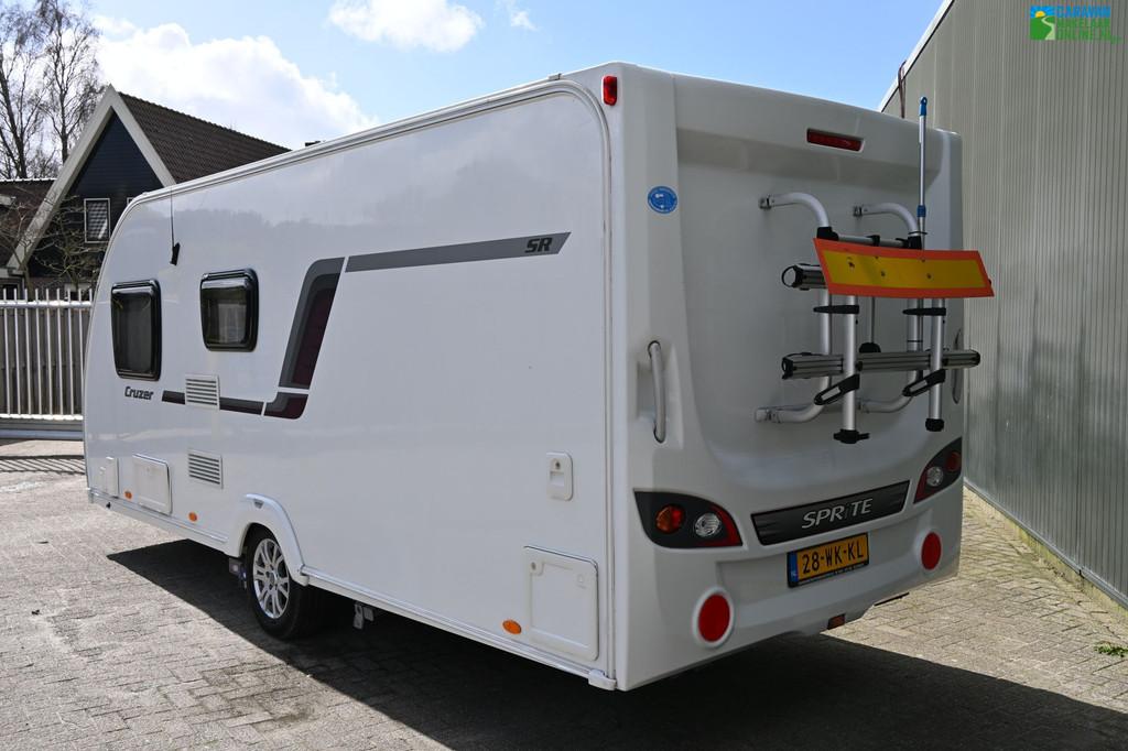 Sprite Cruzer 480 SR Mover Zakluifel Fietsendrager BOVAG 25, Caravans en Kamperen, Standaardzit, Bedrijf, Kachel, Lengtebed