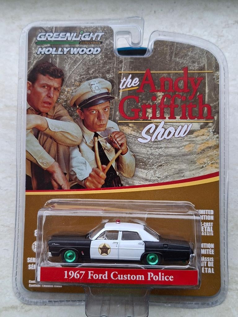 1967 Ford Custom Police Greenlight 1/64 Chase Andy Griffith, Ophalen of Verzenden, Nieuw, Auto