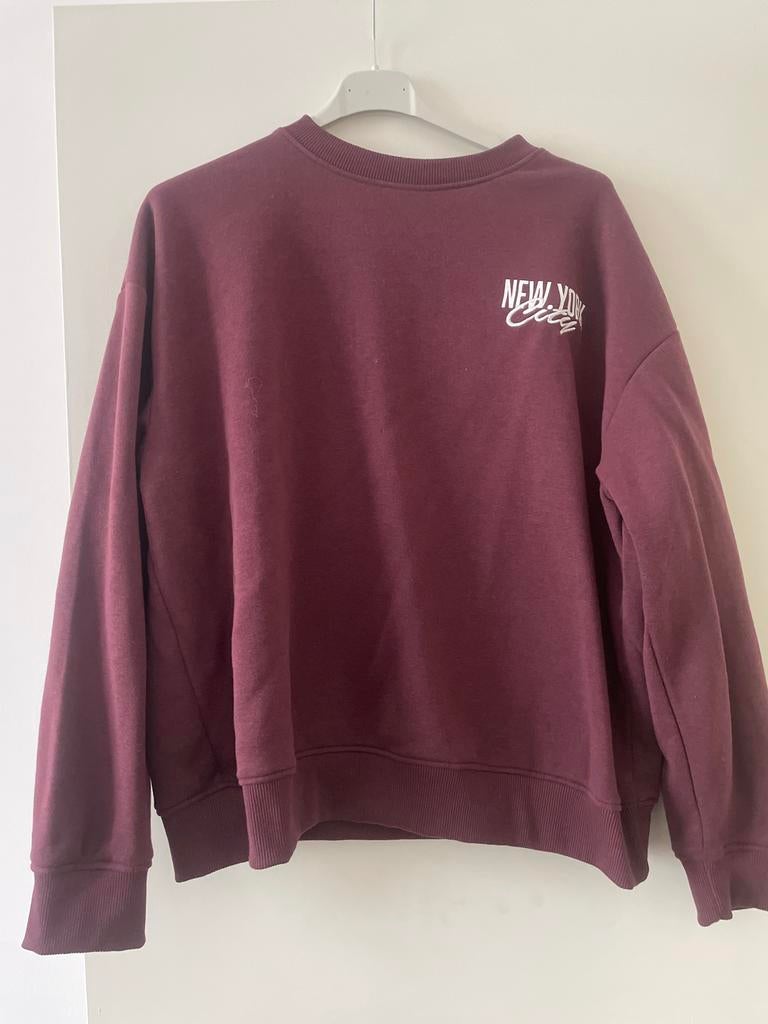 Bordeauxrode trui met New York City opdruk, Ophalen of Verzenden, Zo goed als nieuw, Maat 38/40 (M), Overige kleuren