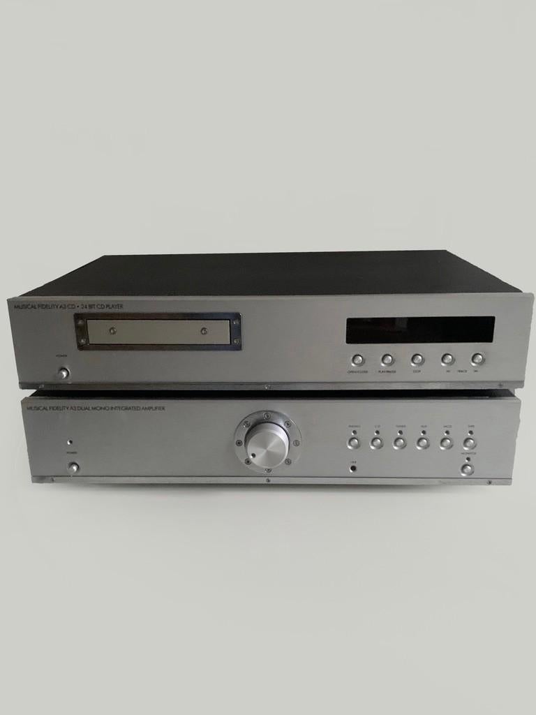 Musical Fidelity A3 CD + A3 dual-mono versterker, Zo goed als nieuw, 120 watt of meer, Stereo, Ophalen