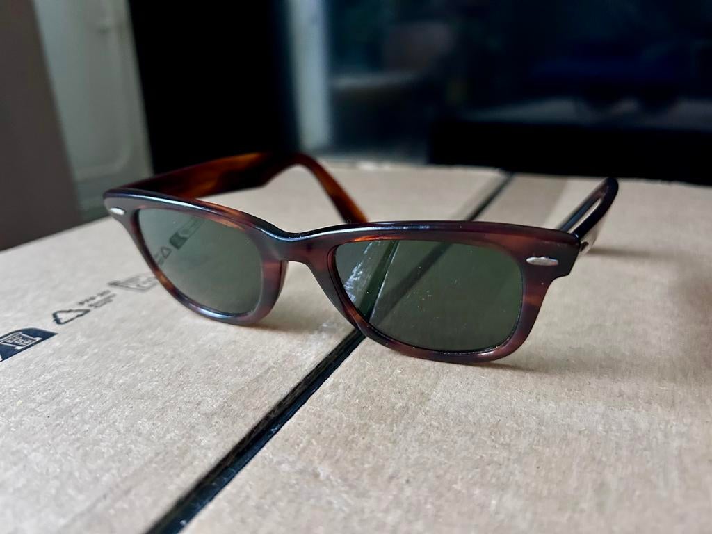 Ray-Ban Vintage Bausch & Lomb Jaren 70 Wayfarer Zonnebril, Ophalen of Verzenden, Zo goed als nieuw, Ray-Ban