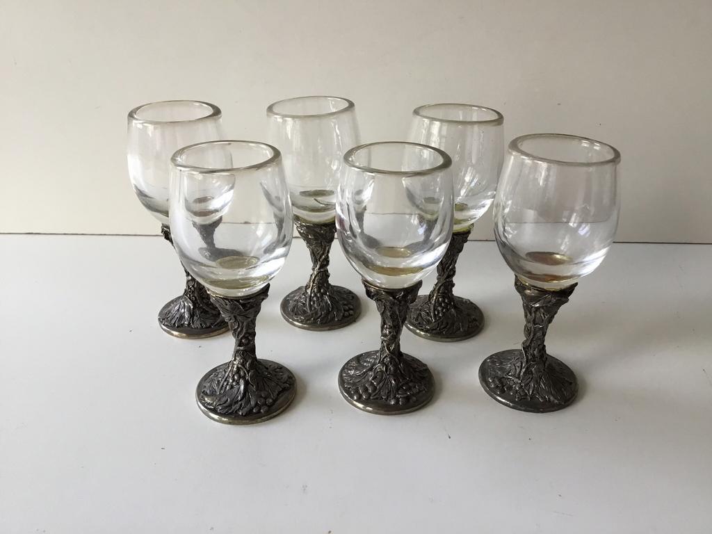 6 Antieke borrelglaasjes ( in Hilversum ), Antiek en Kunst, Antiek | Glas en Kristal, Ophalen of Verzenden