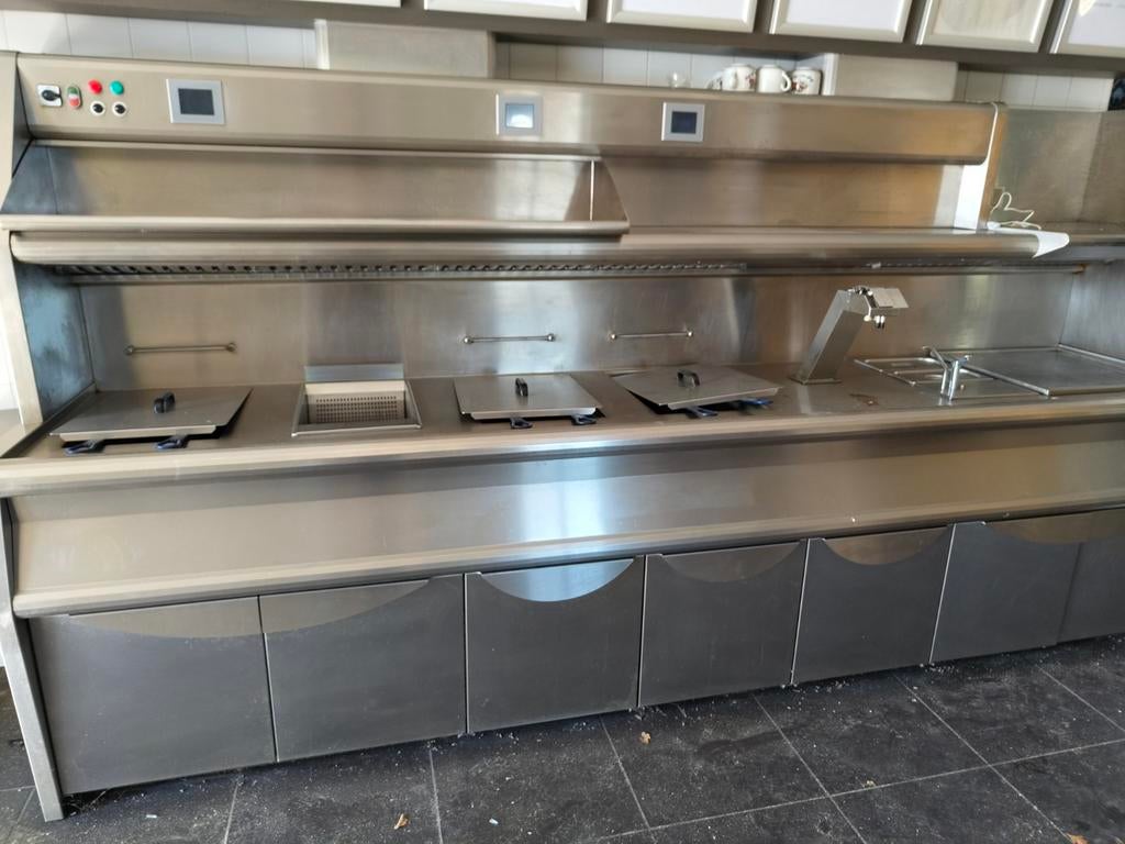 Bakwand met friteuses, Zakelijke goederen, Horeca | Keukenapparatuur, Ophalen, Gebruikt, Fornuis, Frituur en Grillen
