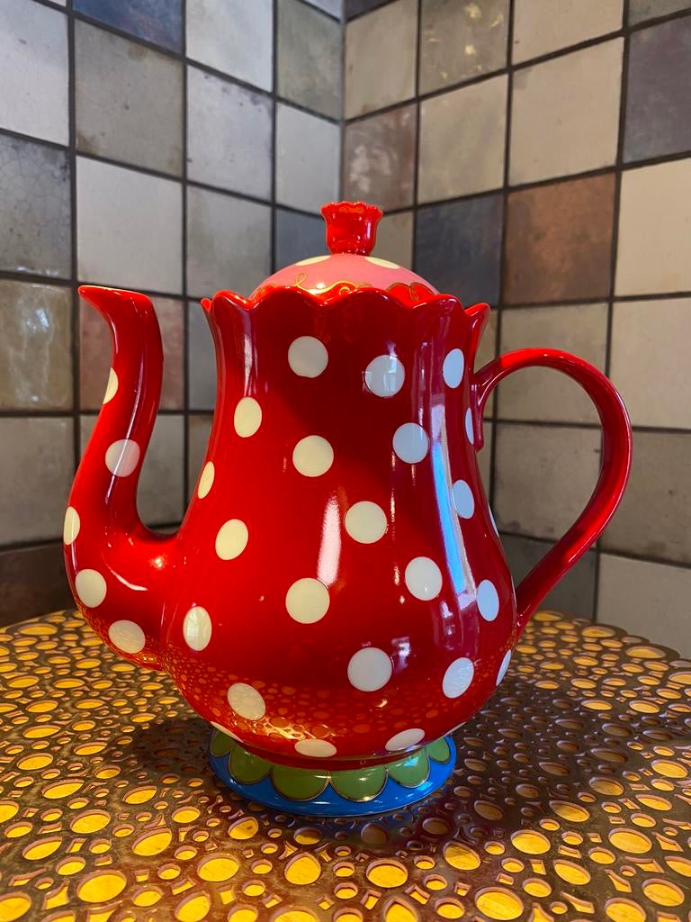 Oilily vintage theepot,designed voor Douwe Egberts Specially, Ophalen of Verzenden