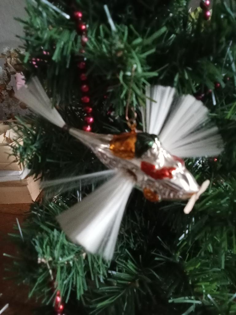 te koop antieke kerstbal kerstman in vliegtuigje, Diversen, Kerst, Ophalen of Verzenden, Gebruikt