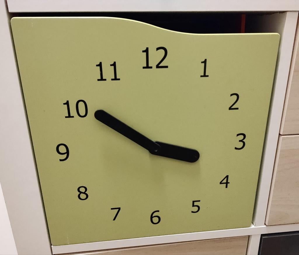 Inzet deurtje klok kallax Expedit vakkenkast ikea, Ophalen, Zo goed als nieuw, Wandklok