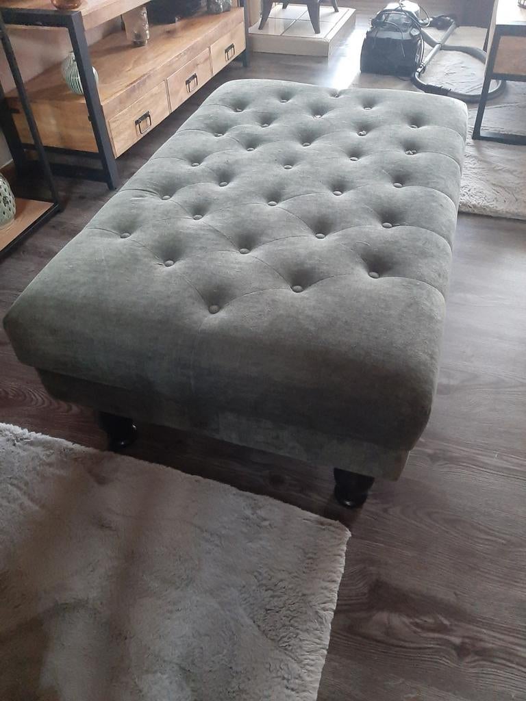 Groene poef met knopen, Ophalen of Verzenden