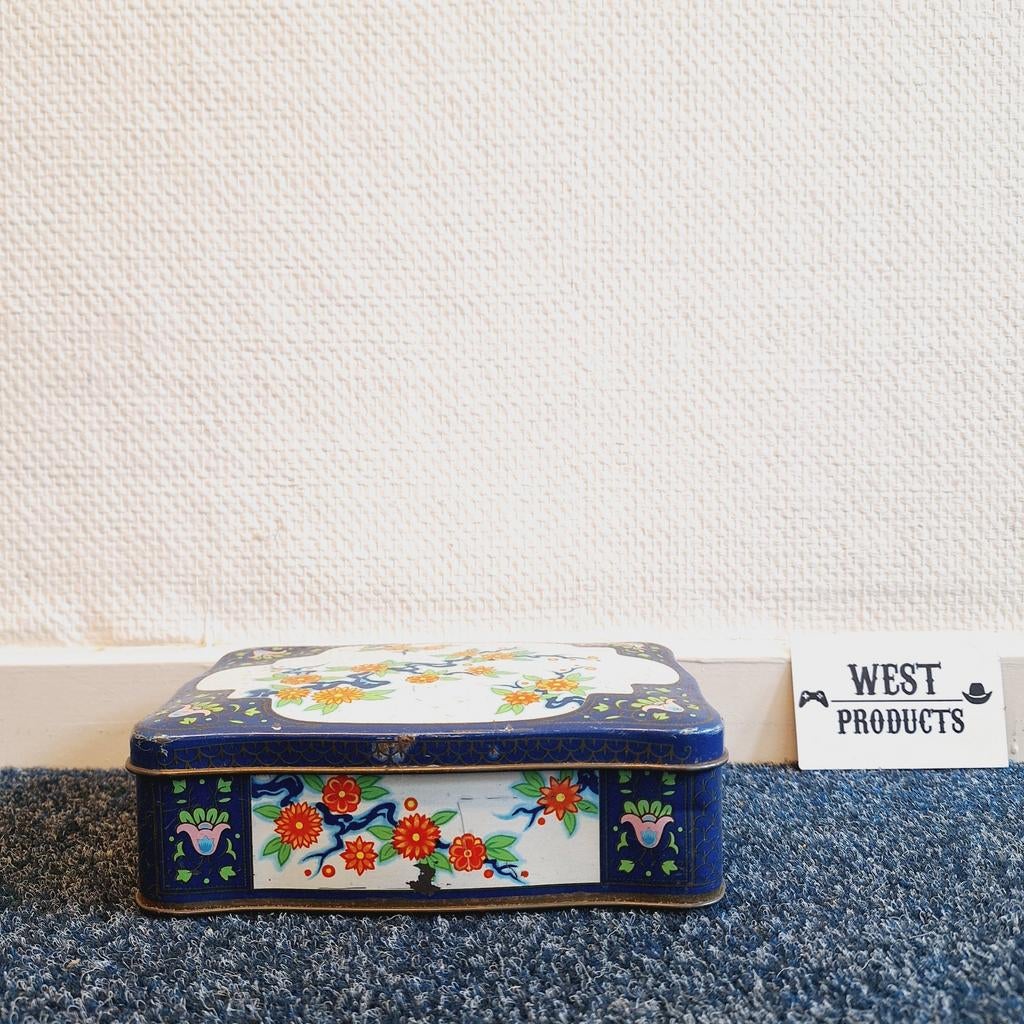 Vintage Oosters Blik met Bloemen, Verzamelen, Blikken, Ophalen of Verzenden, Gebruikt