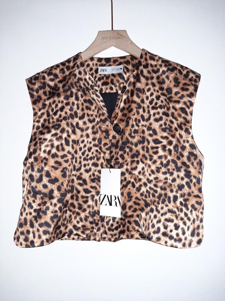 zara panter gilet topje nieuw, Maat 38/40 (M), Bruin, Verzenden, Zara