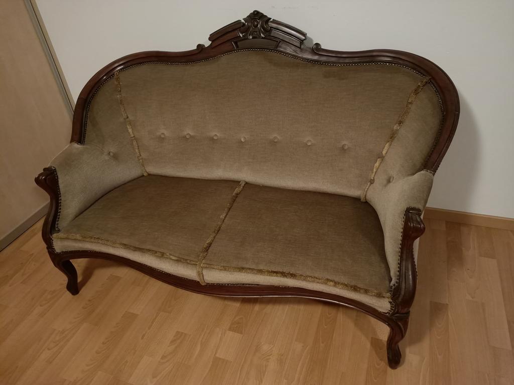 Antieke 2 zits bank vintage Louis XV Queen Ann, Antiek en Kunst, Antiek | Meubels | Stoelen en Banken, Ophalen