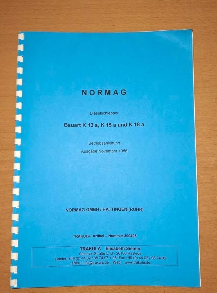 NORMAG Dieselschlepper K 13a, K 15a, K 18a Handleiding, Ophalen of Verzenden, Gelezen, Tractor en Landbouw