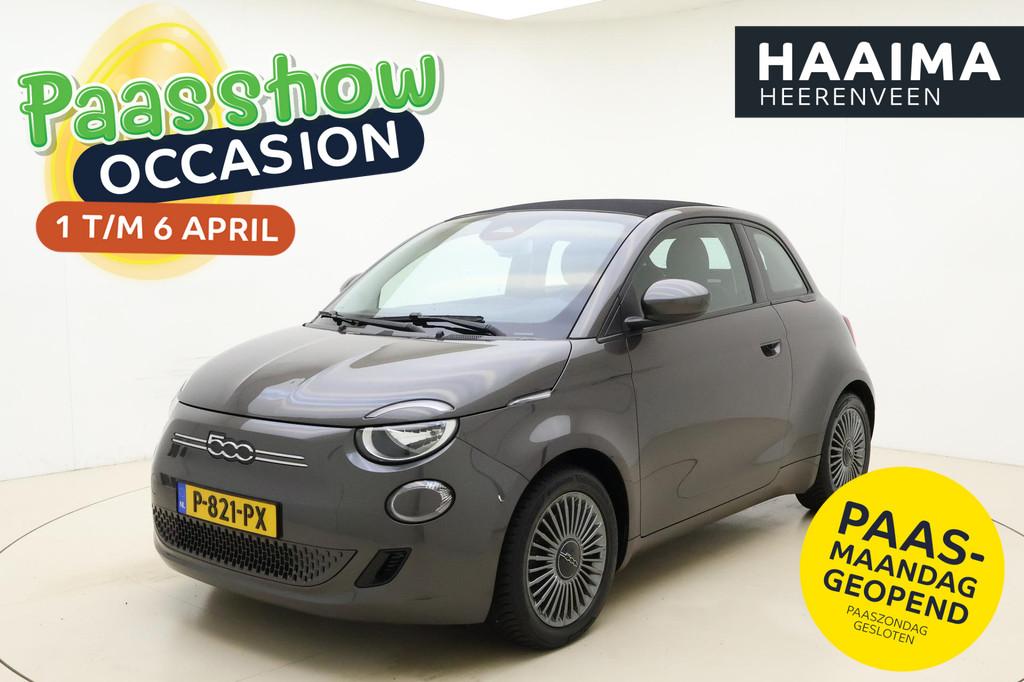 Fiat 500 C Passion 42 kWh Cabrio | LM velgen | Airco |, Stof, 4 stoelen, 25 min, Geïmporteerd