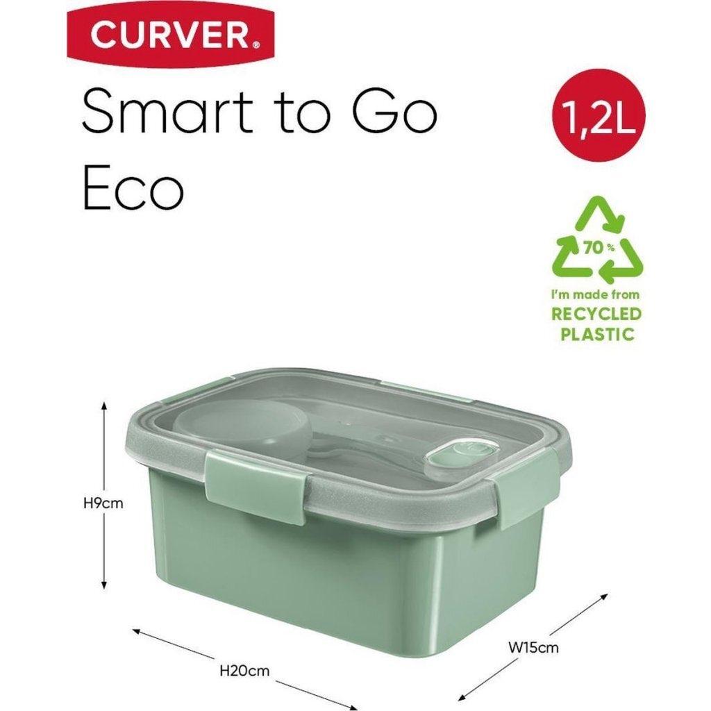 Curver smart to go eco lunchbox 1,2L + bestekset + sauscup, Ophalen of Verzenden, Nieuw