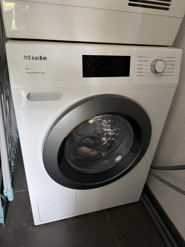 Miele W1 PowerWash 9kg wasmachine, Ophalen, 1200 tot 1600 toeren, Gebruikt, 8 tot 10 kg